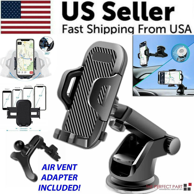 Ultimate 360° Universal Windshield Mount for Phones & GPS - Secure & Versatile!