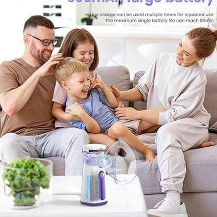 2025 Upgrade Humidifier Portable Atomiser -Handheld Mesh Nebulizer for Adults and Children, Quiet Lightweight Ventilator for Home and Travel, Fine Mist for Cough Relief, USB Rechargeable, with Self-Cleaning Mode
