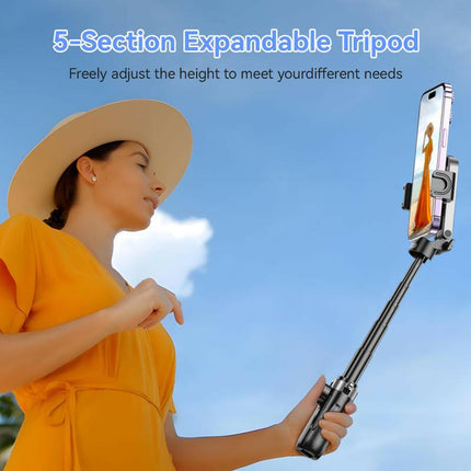Multifunctional 4-In-1 Mini Selfie Stick, Camera Aid , Tripod, Phone Holder, Bluetooth Selfie,Foldable,One Key Open , Suitable for Vlogs, Live Streaming, Photography, Compatible with Iphone 16/15/14/13 Series