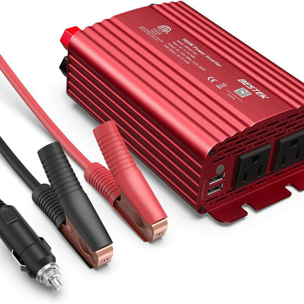 BESTEK 500W DC to AC Power Inverter (12V to 110V) with 4.8A Dual USB Car Charger, ETL Listed (Blue)