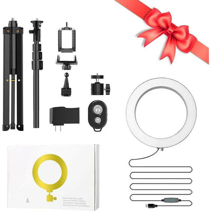 9 Inch Dimmable LED Ring Light with Phone Holder and 50'' Extendable Tripod Stand Selfie Kit Wireless Remote Circle 3 Modes for Smartphone Youtube Tiktok