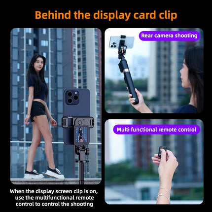 2025 New Rear Camera Selfie Stick ,XO-SS23 Projection Selfie Stick,With Selfie Monitor Screen,With Brush Tiktok Bluetooth Remote Control Scrolling ,With 2Pcs LED Fill Lights ,Maxinum Extend to 66.93 Inch , Phone Tripod, Content Creator Tools, Phone Tripod