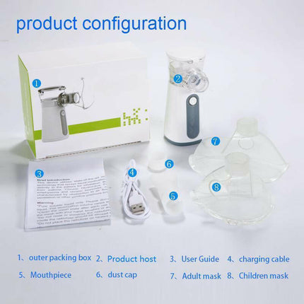 2025 Upgrade Humidifier Portable Atomiser -Handheld Mesh Nebulizer for Adults and Children, Quiet Lightweight Ventilator for Home and Travel, Fine Mist for Cough Relief, USB Rechargeable, with Self-Cleaning Mode