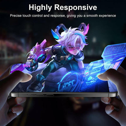 Esanik 2+2 Pack for Series Iphone 16/15/14/13 Pro Max plus Mini Privacy Screen Protector Ultra Clear HD Anti-Spy Tempered Glass & HD Camera Lens Protector, Military-Grade 9H Hardness, Anti-Scratch, Flawless Fit Tray Black