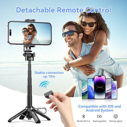 Multifunctional 4-In-1 Mini Selfie Stick, Camera Aid , Tripod, Phone Holder, Bluetooth Selfie,Foldable,One Key Open , Suitable for Vlogs, Live Streaming, Photography, Compatible with Iphone 16/15/14/13 Series
