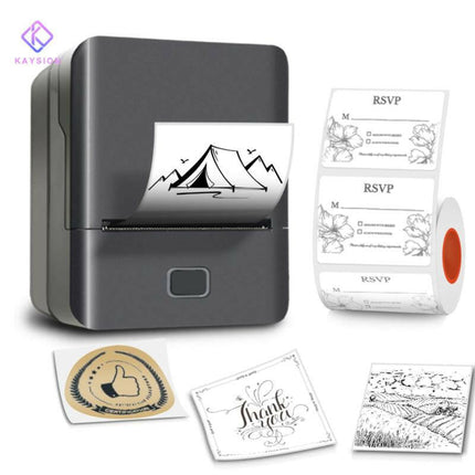 [Limit-Time Sale] KAYSION SK20 Inkless Label Maker with 7 Rolls Paper, Thermal Sticker Printer for Printing Addresses, Logos, Bluetooth Viral Machine