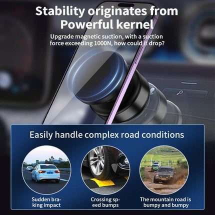 360° Adjustable Electric Vacuum Magnetic Car Phone Holder for Magsafe, Auto Suction Cup Phone Mount for Windshield/Screen, Hands-Free Vacuum Magnet Phone Stand for All Smartphones