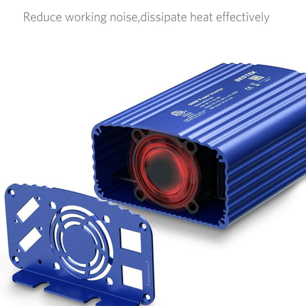 BESTEK 500W DC to AC Power Inverter (12V to 110V) with 4.8A Dual USB Car Charger, ETL Listed (Blue)