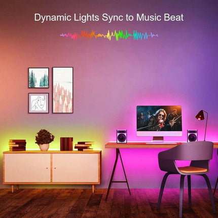 65.6Ft Color Changing LED Strip Lights with Remote & App Control