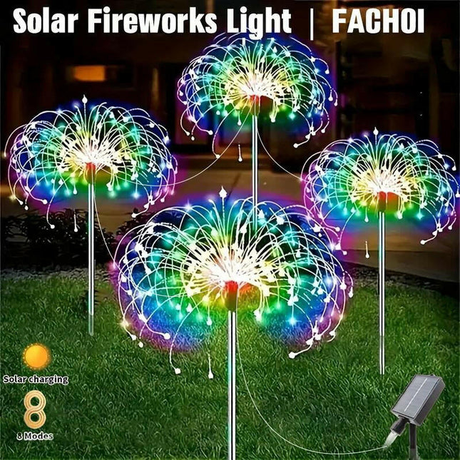 Waterproof Solar Firework Garden Lights - 320LED Colorful