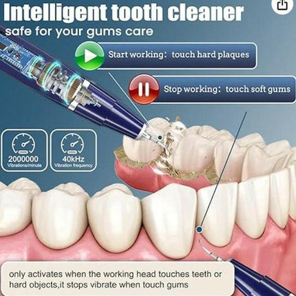 Stop Struggling with Food Stuck in Teeth! This Sonic Cleaner Removes Plaque in 30 Seconds! from Yellow Stains to Sparkling White! Cleansing Oral Removable Multicolor Kit Water Proof Jyq-01-Prilotte Store01