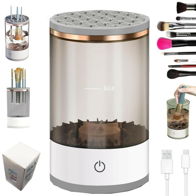 Revolutionary Automatic Electric Makeup Brush Cleaner - Effortless Cleaning for All Brush Sizes (Black)