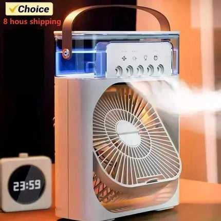 3 In 1 Portable Humidifier Fan Mini Air Conditioners USB Mini fan LED