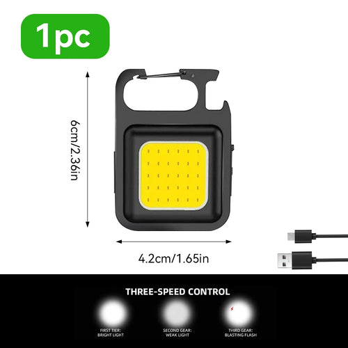 1pc COB Keychain Work Light, Flashlight With 4 Lighting Modes,