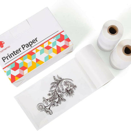 Phomemo Transparent Adhesive Thermal Printer Paper for M02 Series, Glossy Sticker Paper, 53mm x 3.5m, 30mm Diameter, Pack of 3 Rolls