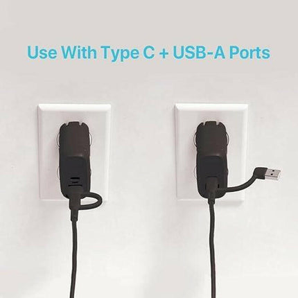 BLACK+DECKER USB C Multi Charging Cable, Fast Multi Charger Cable W/Adapter, Braided 2 in 1 Multiple USB Cable, Universal Charging Cord W/Type C/USB Adapter for Iphone 16 15/Samsung/Lg/Tablets/More