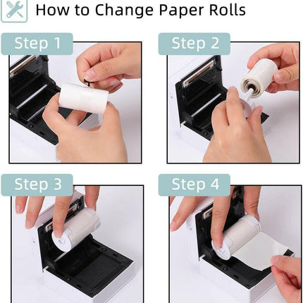 Phomemo Transparent Adhesive Thermal Printer Paper for M02 Series, Glossy Sticker Paper, 53mm x 3.5m, 30mm Diameter, Pack of 3 Rolls