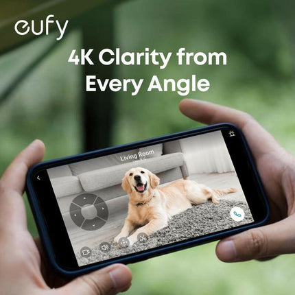 Eufy Indoor Cam E30, Latest Generation, 4K UHD Security Camera, 360 Pan-Tilt, Color Night Vision, AI Detection for Human/Pet/Audio/Crying, Human/Pet Auto Tracking, Works with Homekit｜Spingtok
