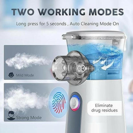 2025 Upgrade Humidifier Portable Atomiser -Handheld Mesh Nebulizer for Adults and Children, Quiet Lightweight Ventilator for Home and Travel, Fine Mist for Cough Relief, USB Rechargeable, with Self-Cleaning Mode