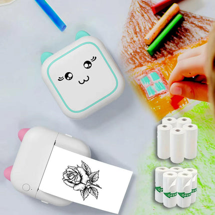 Mini Printer Thermal Adhesive Labels Printer Sticker Bluetooth Mini Pocket Label Notes Printer for Home and Office Android IOS .