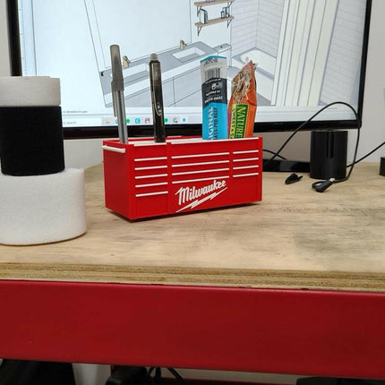 Milwaukee Workbench Toolbox Pen Holder - Mini Tool Chest Organizer